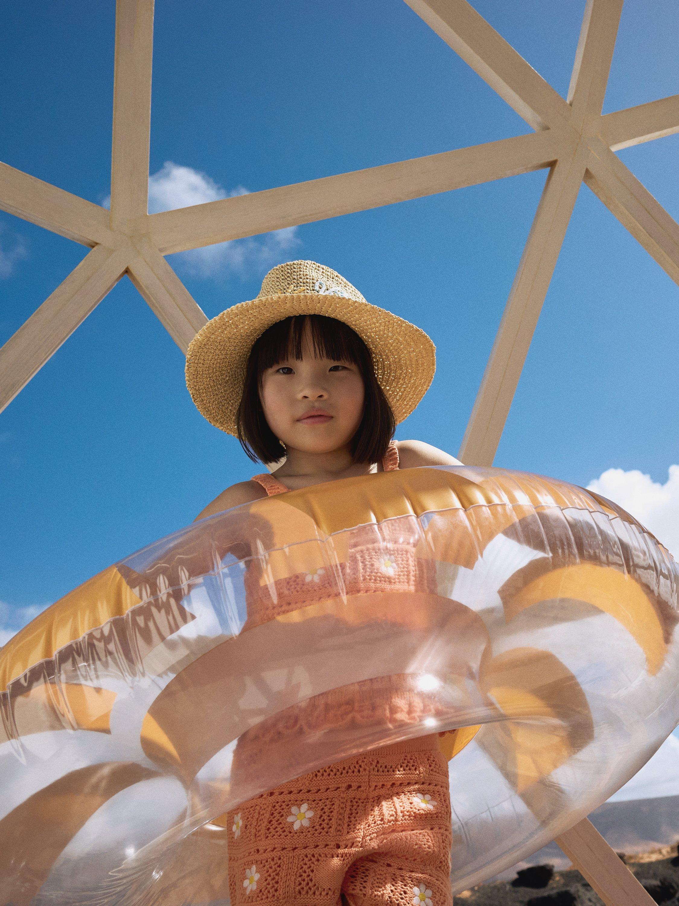 Product image 5 of 5, which shows John Lewis Kids' Dolce Vita Straw Hat, Natural, 3-5 years